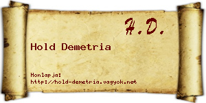 Hold Demetria névjegykártya